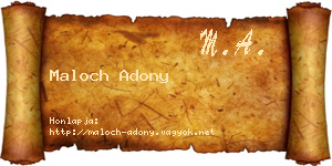 Maloch Adony névjegykártya